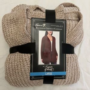 Seven7 Plush Chenille Cardigan, Large, NWT